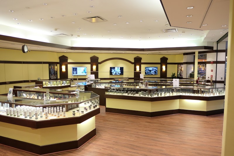 CBD Emporium Store in Phoenix, Arizona with glass panels filled with different CBD products