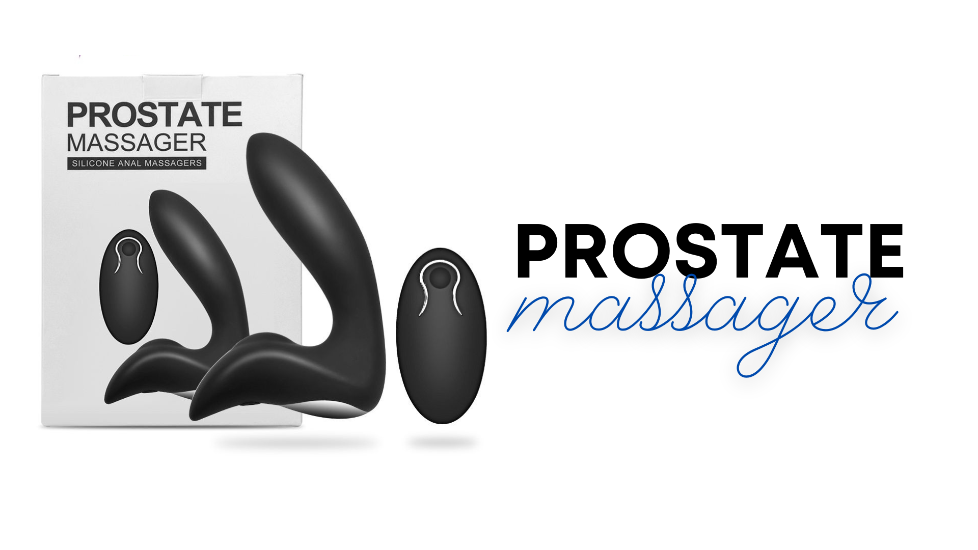A black Prostate Massager with box