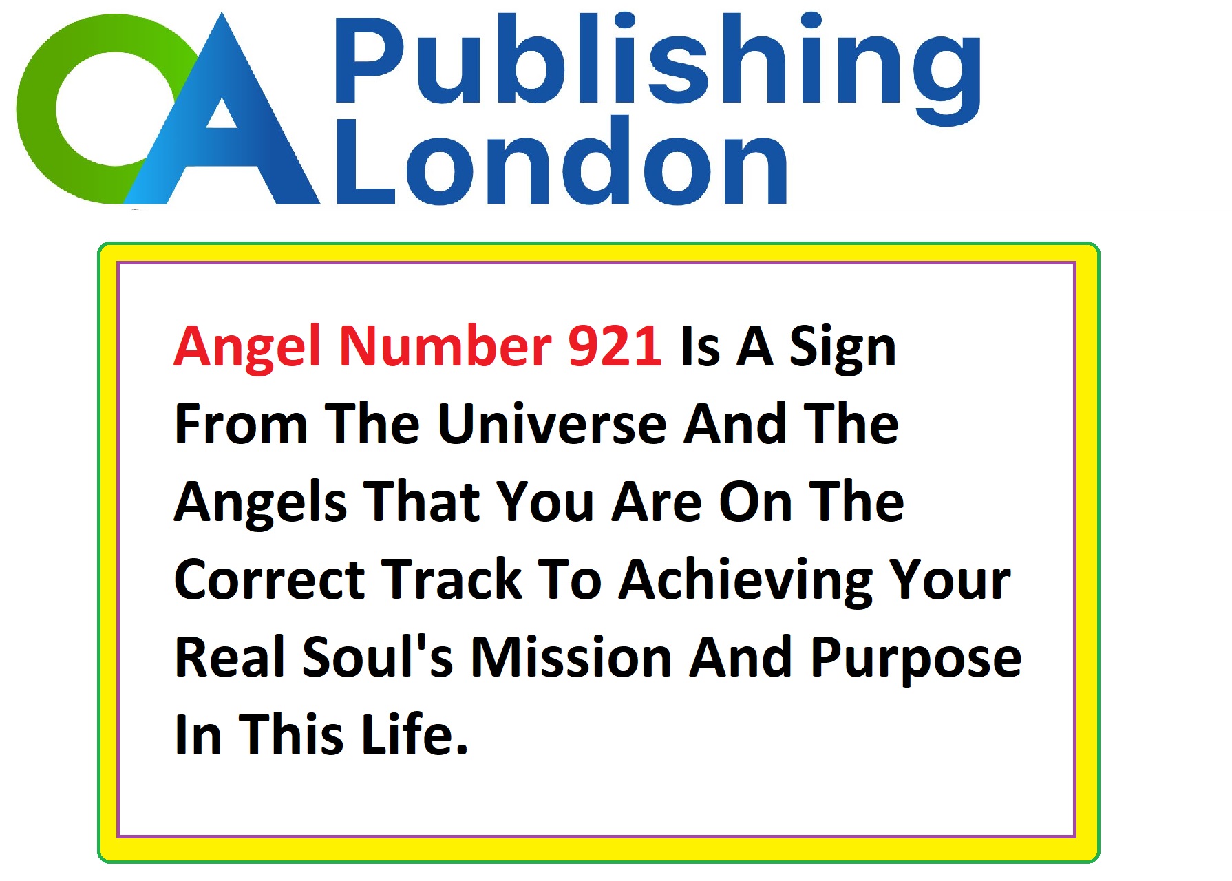 Definition of Angel Number 921