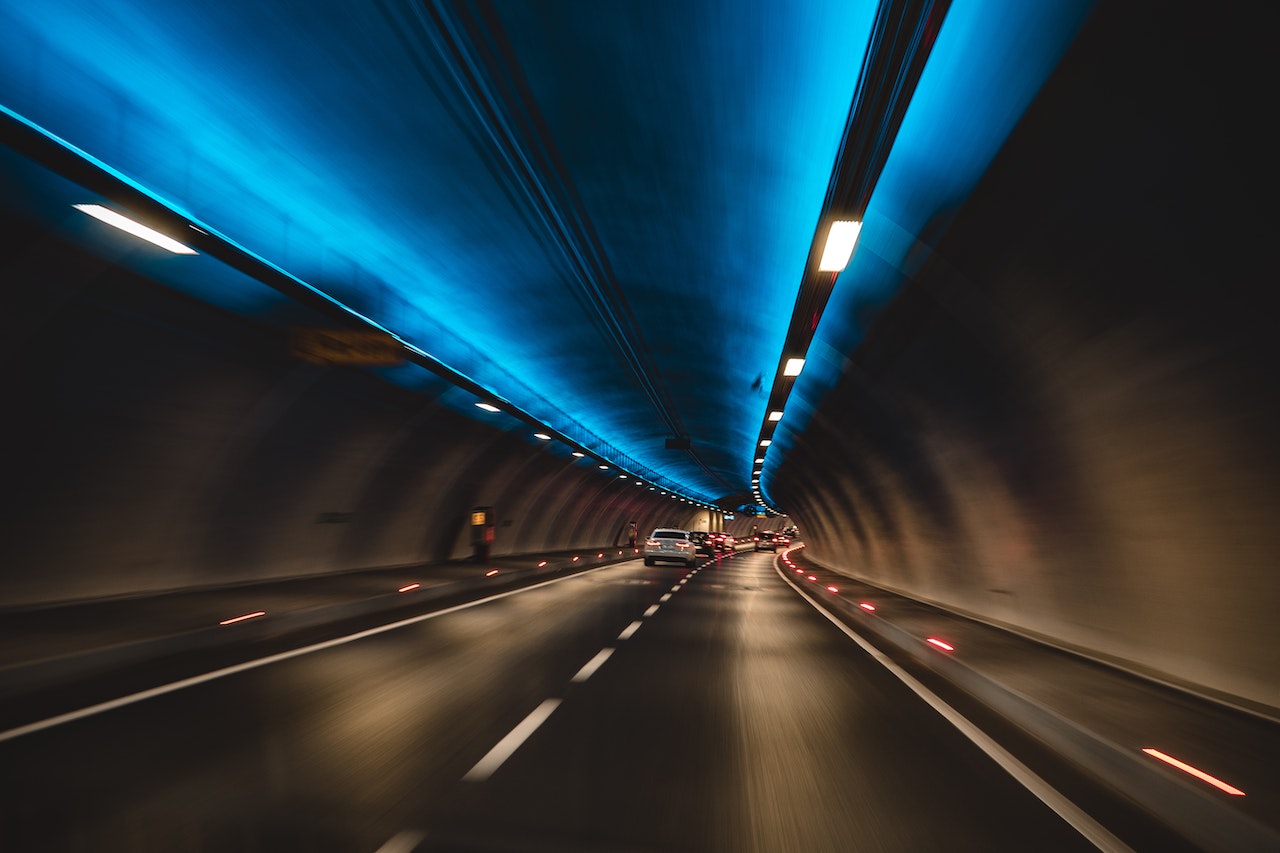 Cars in a Modern Tunnel